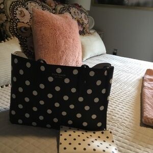 Kate Spade New York Polka Dot Large Leather Tote Bag and Pouch